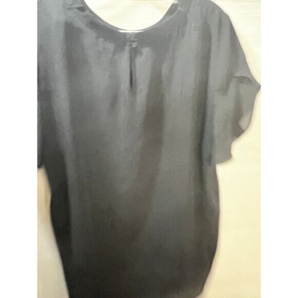 NEW‎ Silk Oversized Boxy Short-Sleeve Sheer Blouse Medium - Picture 3 of 5